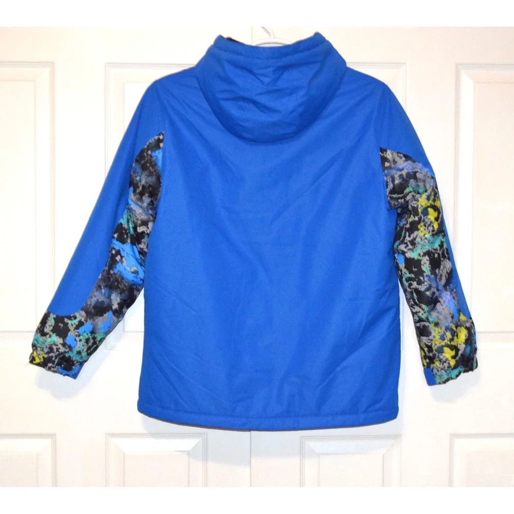 Swiss Tech Boys Reversible 3 in 1 Coat Blue & Multi Hooded Size XXL (18) Nwts‎